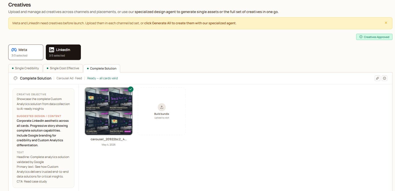 Fleet Creatives interface